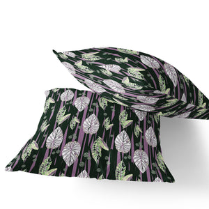 Homeroots Set Of Two 16" X 16" Purple And White Botanical Indoor Outdoor Throw Pillow  Polyester 535897