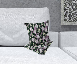 Homeroots Set Of Two 16" X 16" Purple And White Botanical Indoor Outdoor Throw Pillow  Polyester 535897