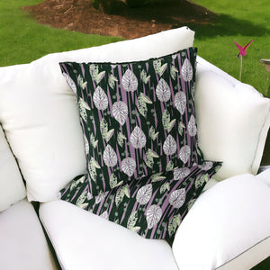 Homeroots Set Of Two 16" X 16" Purple And White Botanical Indoor Outdoor Throw Pillow  Polyester 535897