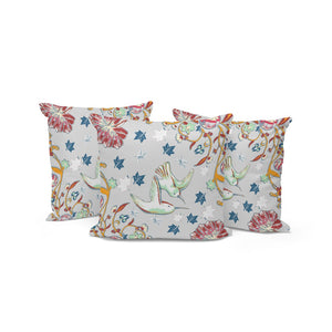 HomeRoots Set of Three 16" Gray and Blue Decorative Throw Pillows for Indoor & Outdoor Comfort & Style 535898