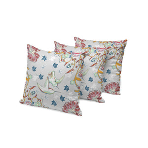 HomeRoots Set of Three 16" Gray and Blue Decorative Throw Pillows for Indoor & Outdoor Comfort & Style 535898