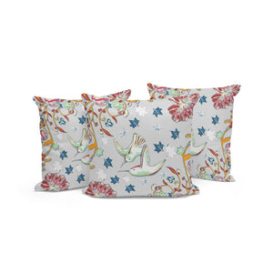 HomeRoots Set of Three 16" Gray and Blue Decorative Throw Pillows for Indoor & Outdoor Comfort & Style 535898