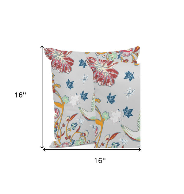 HomeRoots Set of Three 16" Gray and Blue Decorative Throw Pillows for Indoor & Outdoor Comfort & Style 535898