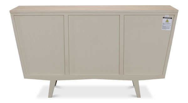 Sarreid Ribbed 9 Drawer Commode In Stone Grey - Stylish Pine Wood Storage Solution For Any Room Grey  53590-1