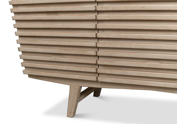 Sarreid Ribbed 9 Drawer Commode In Stone Grey - Stylish Pine Wood Storage Solution For Any Room Grey  53590-1