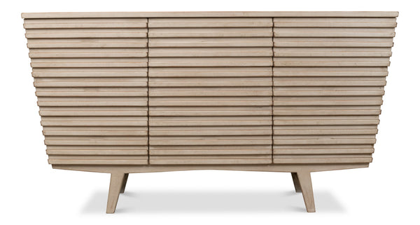 Sarreid Ribbed 9 Drawer Commode In Stone Grey - Stylish Pine Wood Storage Solution For Any Room Grey  53590-1