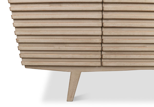 Sarreid Ribbed 9 Drawer Commode In Stone Grey - Stylish Pine Wood Storage Solution For Any Room Grey  53590-1