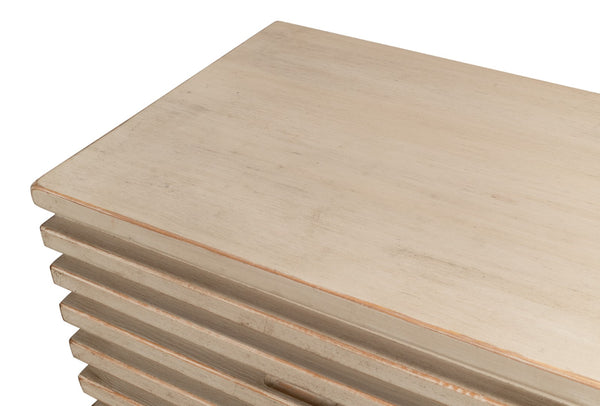 Sarreid Ribbed 9 Drawer Commode In Stone Grey - Stylish Pine Wood Storage Solution For Any Room Grey  53590-1