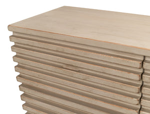 Sarreid Ribbed 9 Drawer Commode In Stone Grey - Stylish Pine Wood Storage Solution For Any Room Grey  53590-1