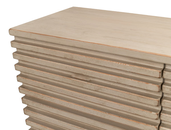 Sarreid Ribbed 9 Drawer Commode In Stone Grey - Stylish Pine Wood Storage Solution For Any Room Grey  53590-1