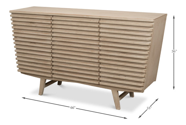 Sarreid Ribbed 9 Drawer Commode In Stone Grey - Stylish Pine Wood Storage Solution For Any Room Grey  53590-1