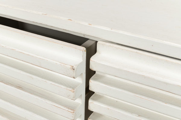 Sarreid Ribbed 9-drawer Commode In Antique White - Elegant Pine Wood Storage Solution For Any Room White  53590-3