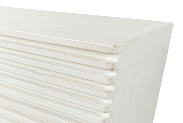 Sarreid Ribbed 9-drawer Commode In Antique White - Elegant Pine Wood Storage Solution For Any Room White  53590-3