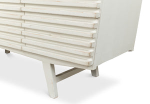 Sarreid Ribbed 9-drawer Commode In Antique White - Elegant Pine Wood Storage Solution For Any Room White  53590-3