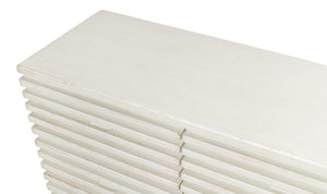 Sarreid Ribbed 9-drawer Commode In Antique White - Elegant Pine Wood Storage Solution For Any Room White  53590-3