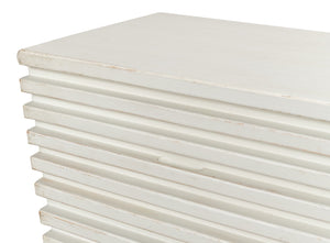 Sarreid Ribbed 9-drawer Commode In Antique White - Elegant Pine Wood Storage Solution For Any Room White  53590-3