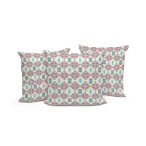 HomeRoots Set of Three 16" Pink and White Geometric Throw Pillows for Stylish Indoor and Outdoor Decor 535912