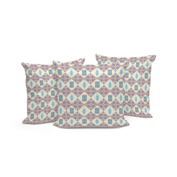 HomeRoots Set of Three 16" Pink and White Geometric Throw Pillows for Stylish Indoor and Outdoor Decor 535912