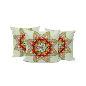HomeRoots Set of Three Vibrant 16" Green and Pink Abstract Throw Pillows for Indoor and Outdoor Elegance 535913