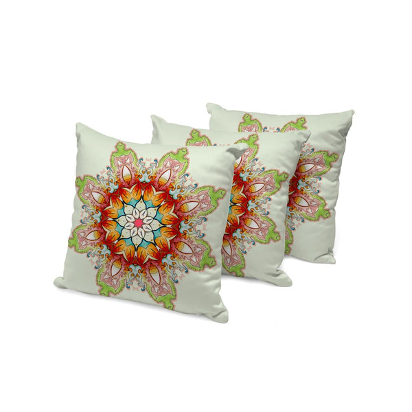 HomeRoots Set of Three Vibrant 16" Green and Pink Abstract Throw Pillows for Indoor and Outdoor Elegance 535913