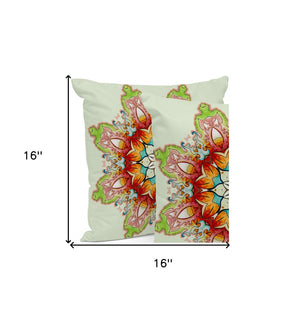 HomeRoots Set of Three Vibrant 16" Green and Pink Abstract Throw Pillows for Indoor and Outdoor Elegance 535913