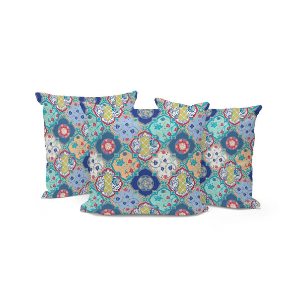 HomeRoots Set of Three 16" Green and Pink Botanical Throw Pillows for Indoor and Outdoor Decor Bliss 535917