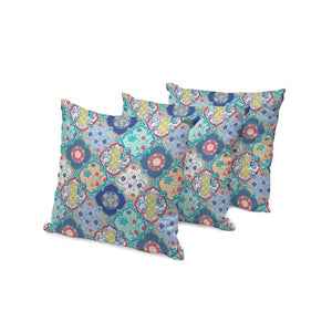 HomeRoots Set of Three 16" Green and Pink Botanical Throw Pillows for Indoor and Outdoor Decor Bliss 535917