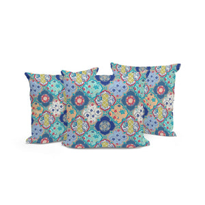 HomeRoots Set of Three 16" Green and Pink Botanical Throw Pillows for Indoor and Outdoor Decor Bliss 535917