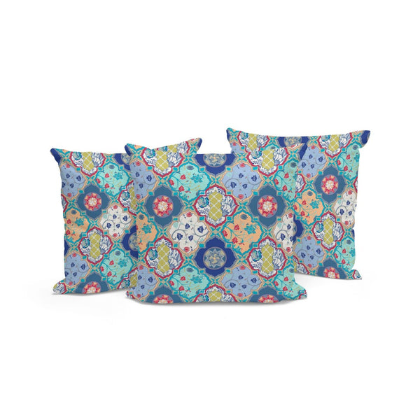 HomeRoots Set of Three 16" Green and Pink Botanical Throw Pillows for Indoor and Outdoor Decor Bliss 535917