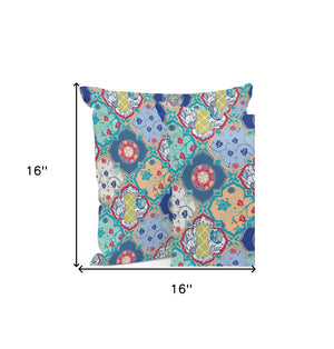 HomeRoots Set of Three 16" Green and Pink Botanical Throw Pillows for Indoor and Outdoor Decor Bliss 535917