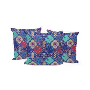 HomeRoots Set of Three 16" X 16" Botanical Throw Pillows in Soothing Blue & Green for Indoor/Outdoor Use 535918