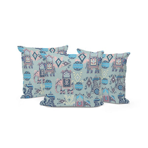 HomeRoots Set of Three 16" Gray and Pink Elephant Abstract Throw Pillows for Indoor & Outdoor Elegance 535920