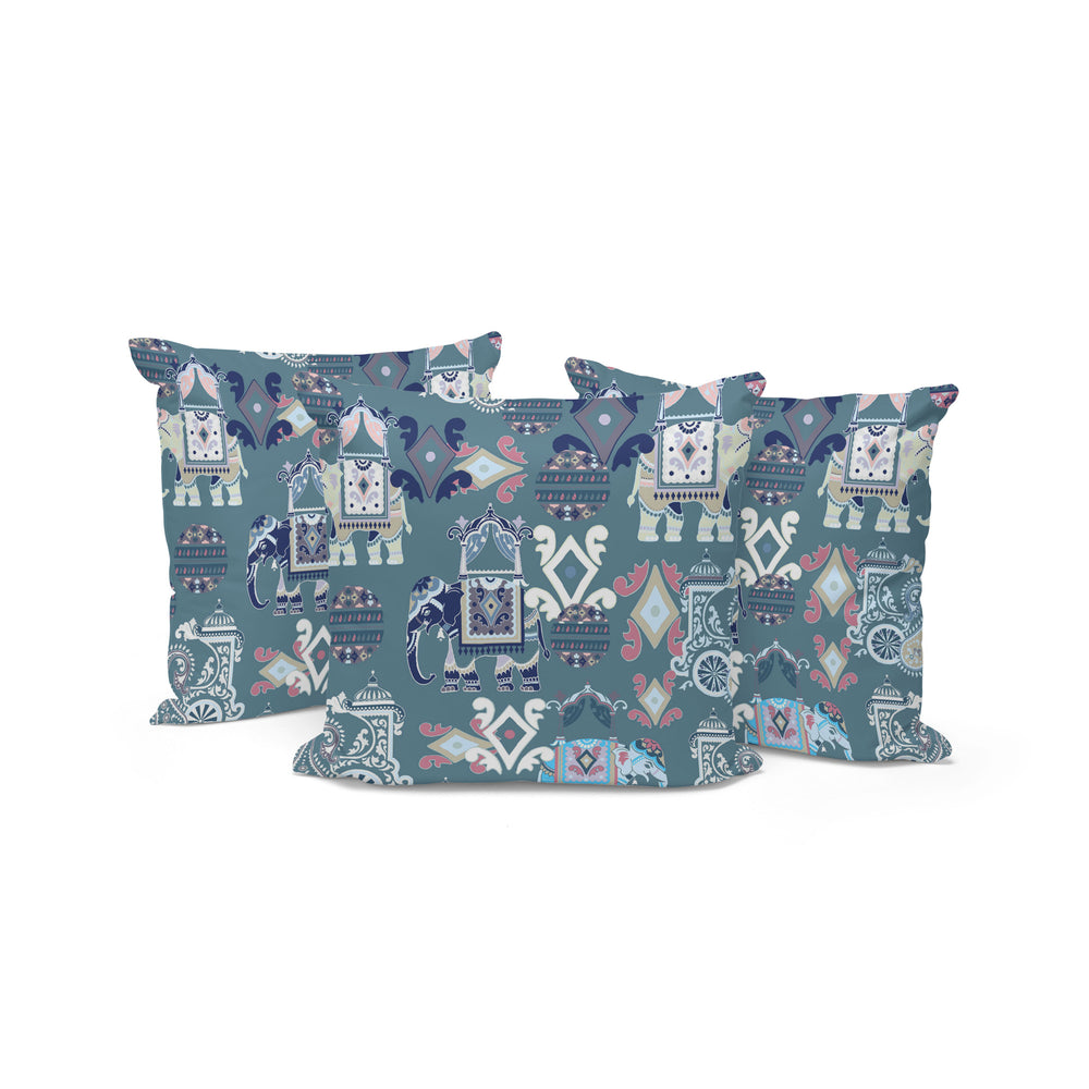 Homeroots Set Of Three 16" Gray And White Elephant Abstract Indoor Outdoor Throw With No Decorative Additions  Polyester 535926