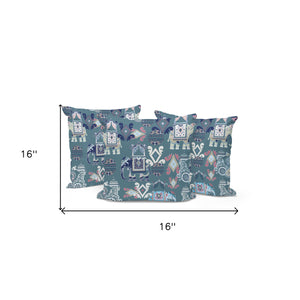 Homeroots Set Of Three 16" Gray And White Elephant Abstract Indoor Outdoor Throw With No Decorative Additions  Polyester 535926