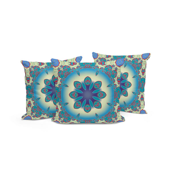 HomeRoots Set of Three Vibrant 16" Green & Yellow Abstract Throw Pillows for Indoor/Outdoor Comfort & Style 535932