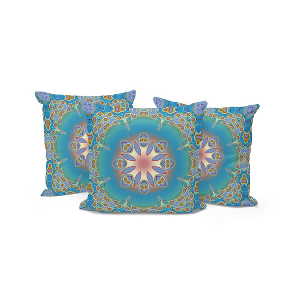 HomeRoots Set of Three 16" Blue & Green Abstract Throw Pillows for Indoor/Outdoor Comfort & Style Upgrade 535936