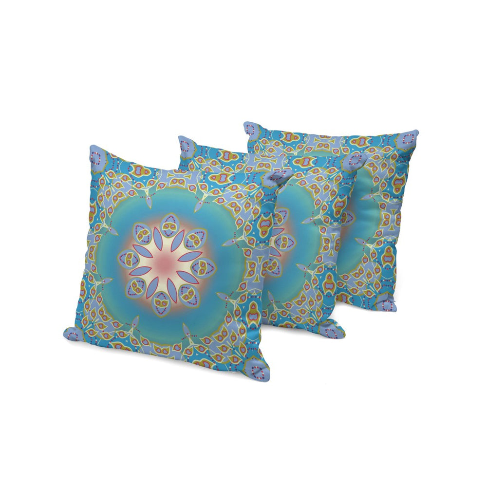 HomeRoots Set of Three 16" Blue & Green Abstract Throw Pillows for Indoor/Outdoor Comfort & Style Upgrade 535936