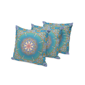 HomeRoots Set of Three 16" Blue & Green Abstract Throw Pillows for Indoor/Outdoor Comfort & Style Upgrade 535936
