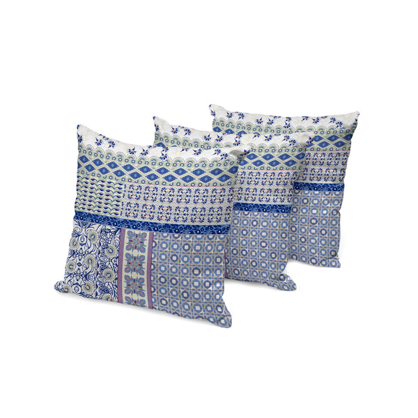 Homeroots Set Of Three 16" X 16" Pink And White Botanical Indoor Outdoor Throw Pillow  Polyester 535937