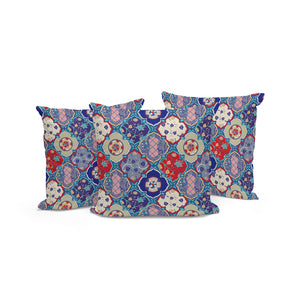 Homeroots Set Of Three 16" X 16" Blue And Green Botanical Indoor Outdoor Throw Pillow  Polyester 535939