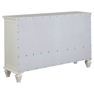 English Elm Cortina Queen Bedroom Set Carved Panel Hardwood Frame Cream Finish Nickel Hardware B062S00781