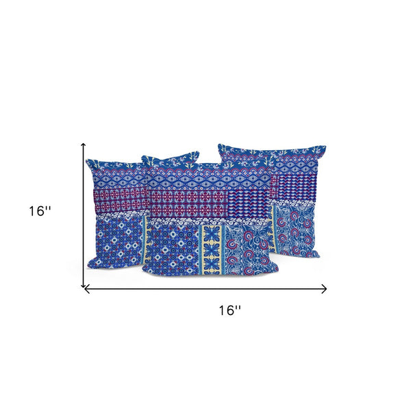 HomeRoots Set of Three Blue and White Botanical Throw Pillows - Stylish Indoor/Outdoor Cushions for Comfort 535949