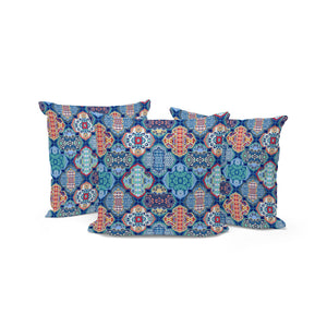 Homeroots Set Of Three 16" X 16" Green And Red Botanical Indoor Outdoor Throw Pillow  Polyester 535950