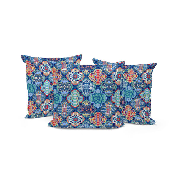 Homeroots Set Of Three 16" X 16" Green And Red Botanical Indoor Outdoor Throw Pillow  Polyester 535950