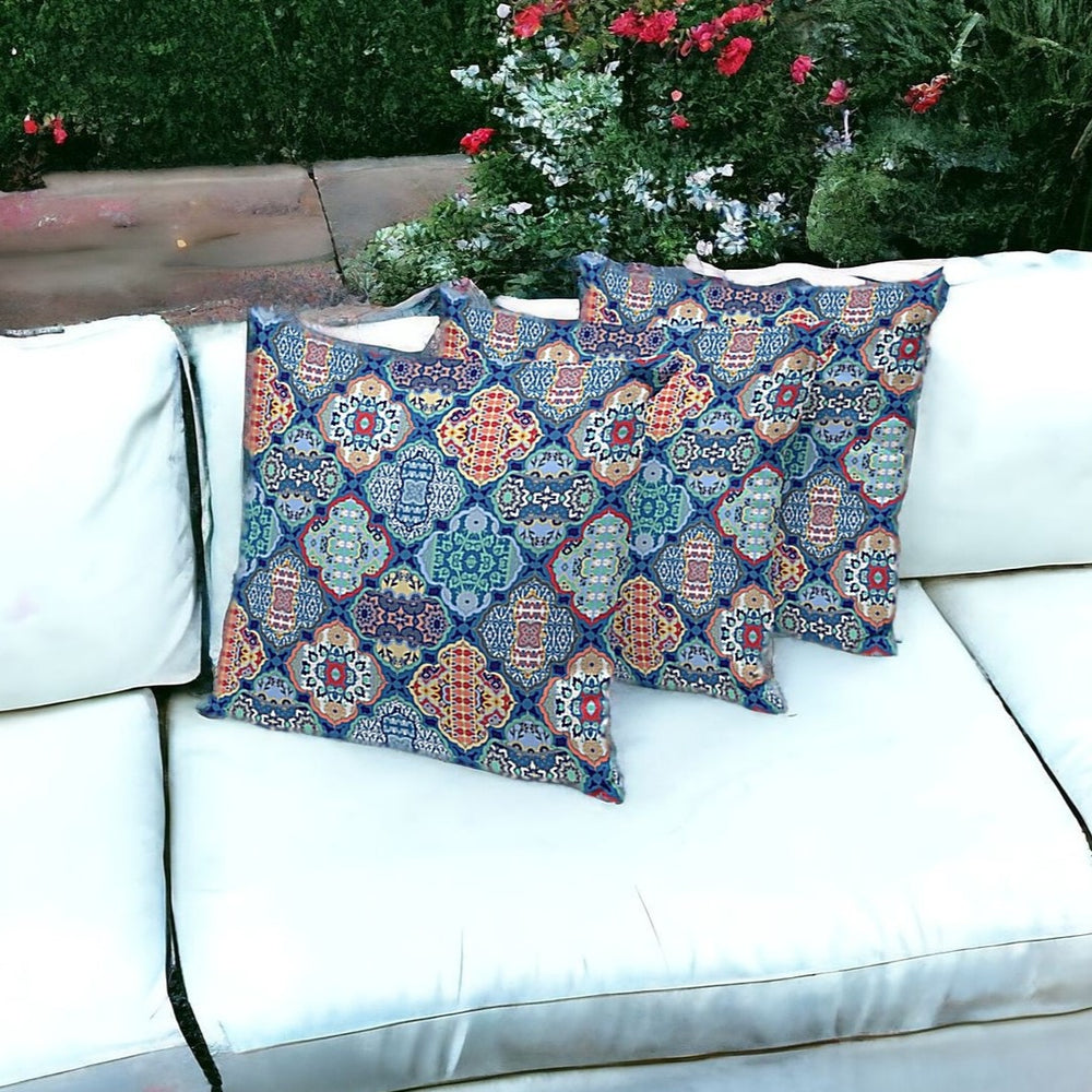 Homeroots Set Of Three 16" X 16" Green And Red Botanical Indoor Outdoor Throw Pillow  Polyester 535950