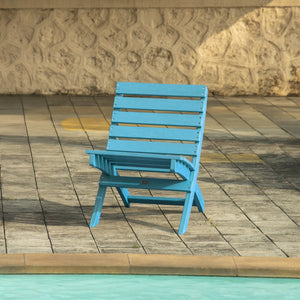 English Elm Grandcourt Recycled Hdpe Outdoor Folding Chair with Marine Grade Hardware for Patio Use Teal B2745P409672