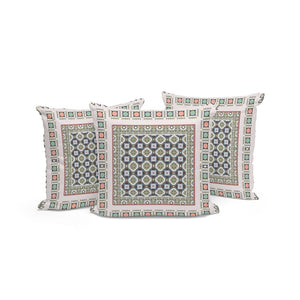 HomeRoots Set of Three Blue & White Botanical Throw Pillows - Stylish Comfort for Indoor & Outdoor Spaces 535955