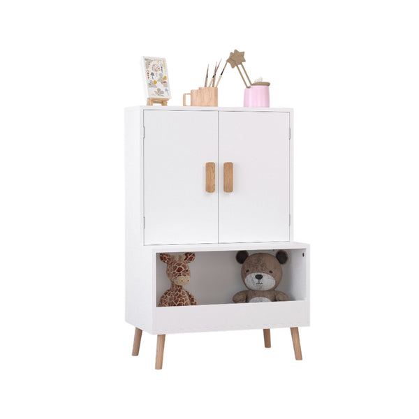 English Elm Kids Wooden Toy Chest with Rolling Drawer and Wheels, 5 cu ft Spacious MDF Storage for Playroom White 26.77 L x 18.31 W x 6.1 H W808P298018