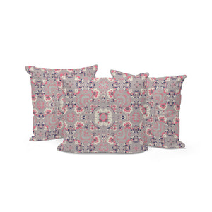 HomeRoots Set of Three 16" Pink & Ivory Botanical Throw Pillows – Stylish Indoor/Outdoor Cushions for Comfort 535974