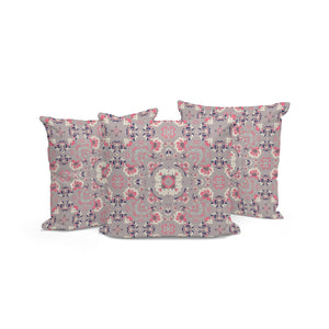 HomeRoots Set of Three 16" Pink & Ivory Botanical Throw Pillows – Stylish Indoor/Outdoor Cushions for Comfort 535974